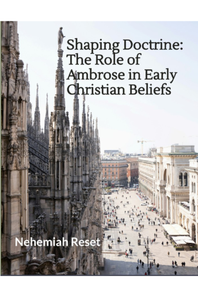 Book cover featuring Gothic cathedral spires above a busy city square; title reads 'Shaping Doctrine