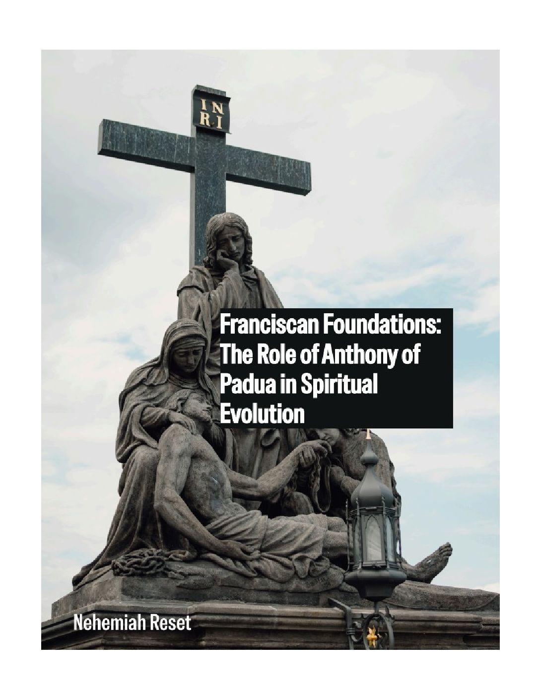 Antony of Padua Book cover featuring a stone statue beneath a cross; bold title block reads 'Franciscan Foundations