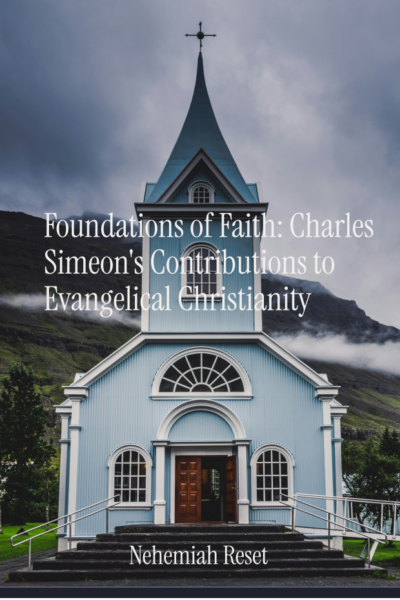 Book cover with a light-blue church; title reads 'Foundations of Faith