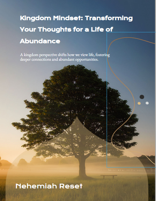 Cover image for 'Kingdom Mindset' showing a sunrise over a field with a large tree; title