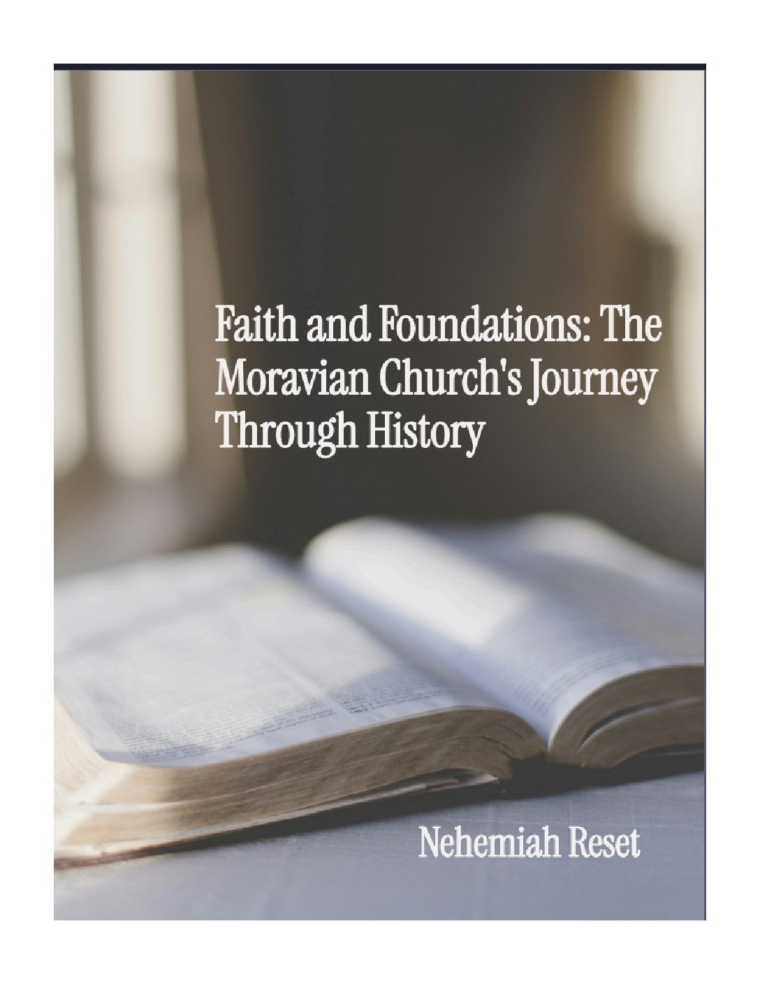 Book cover featuring an open book with the title 'Faith and Foundations